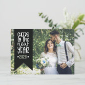 モダンタイポグラフィバナー写真新年 シーズンカード (スタンド正面)