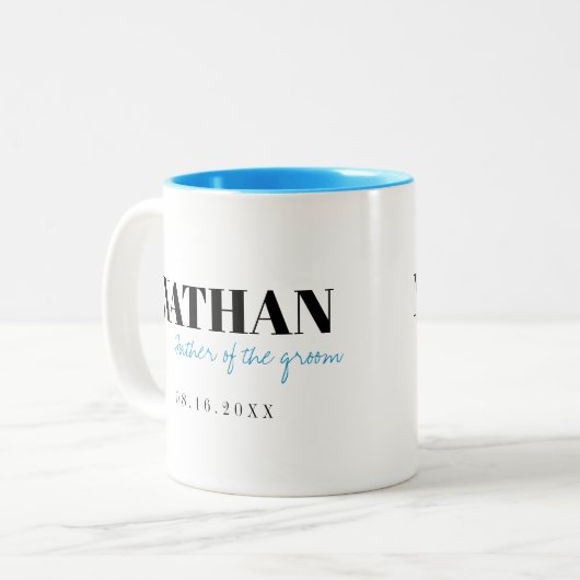 モダンタイポグラフィパーソナライズされたの父親 ツートーンマグカップ (正面左)