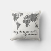 モダンタイポグラフィパーソナライズされた引用文世界地図 クッション (正面)