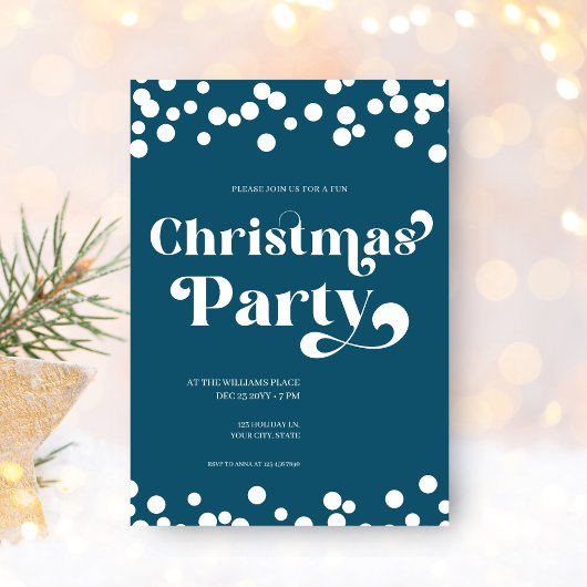 モダンタイポグラフィパーティの招待状 シーズンカード