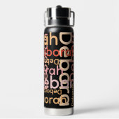 モダンタイポグラフィピンク名（黒） ウォーターボトル (背面)