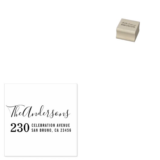 モダンタイポグラフィファミリ名と差出人住所 ラバースタンプ (押印)