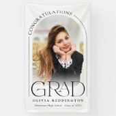 モダンタイポグラフィフォトアーチ卒業式パーティー 横断幕 (縦)