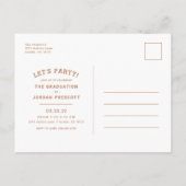 モダンタイポグラフィフォトオーバーレイ卒業パーティー 案内ポストカード (裏面)