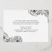 モダンタイポグラフィフォトオーバーレイ卒業金ゴールド 箔招待状 (裏面)