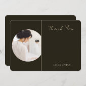 モダンタイポグラフィフォトブライダルサンキューカード サンキューカード (正面/裏面)