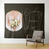 モダンタイポグラフィフォトブライダルシャワーへようこそ タペストリー (インサイチュ(横))