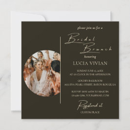 モダンタイポグラフィフォトブライダルシャワーブランチ 招待状