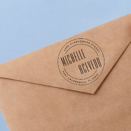 モダンタイポグラフィフォーマルラウンド差出人住所 セルフインキングスタンプ