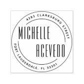 モダンタイポグラフィフォーマルラウンド差出人住所 セルフインキングスタンプ (デザイン)