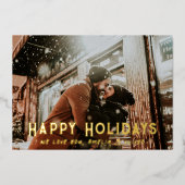 モダンタイポグラフィフルフォトクリスマス 箔シーズンカード (正面)