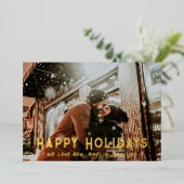 モダンタイポグラフィフルフォトクリスマス 箔シーズンカード (立ち正面)