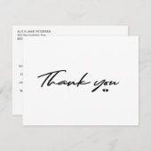 モダンタイポグラフィブライダルシャワーはメール感謝していYou サンキューカード (正面/裏面)