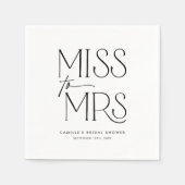 モダンタイポグラフィブライダルシャワー スタンダードカクテルナプキン (正面)