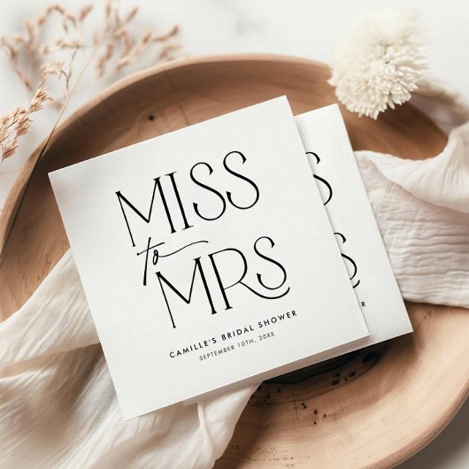 モダンタイポグラフィブライダルシャワー スタンダードカクテルナプキン