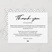 モダンタイポグラフィブライダル仮想シャワー感謝していユー サンキューカード (正面/裏面)