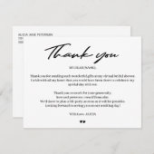 モダンタイポグラフィブライダル仮想シャワー感謝していユー サンキューカード (正面/裏面)