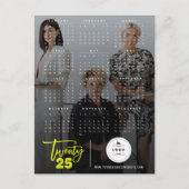 モダンタイポグラフィブラシスクリプト2025カレンダー写真 シーズンポストカード (正面)