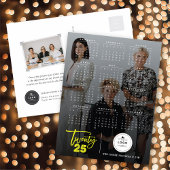 モダンタイポグラフィブラシスクリプト2025カレンダー写真 シーズンポストカード