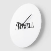 モダンタイポグラフィブラックファミリー名 ラージ壁時計 (傾斜)
