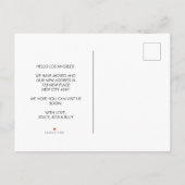 モダンタイポグラフィブラックフォトニューホームムービング 案内ポストカード (裏面)