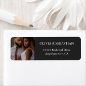 モダンタイポグラフィブラックフォト差出人住所 ラベル