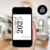 モダンタイポグラフィブラック金ゴールド2025卒業 案内状