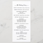 モダンタイポグラフィブラック&アクア結婚式 プログラム (裏面)