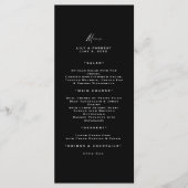 モダンタイポグラフィブラック&ホワイトのロングメニュー メニュー (正面)