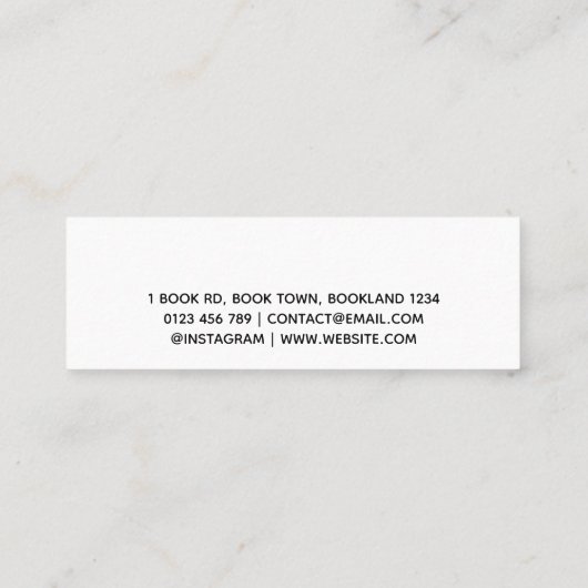 モダンタイポグラフィブラック&ホワイトの名刺 スキニー名刺 (裏面)