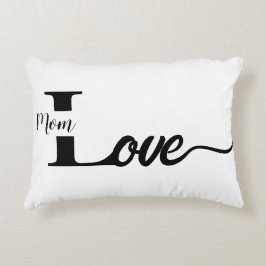モダンタイポグラフィブラック&ホワイトラブママ アクセントクッション