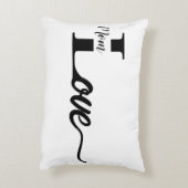 モダンタイポグラフィブラック&ホワイトラブママ アクセントクッション (裏面(縦))