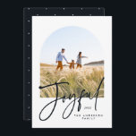 モダンタイポグラフィブラック&ホワイト1写真クリスマス<br><div class="desc">モダントレンディーエレガントタイポグラフィ白黒の喜びクリスマス1フォトタイポグラフィホリデーカード</div>