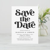 モダンタイポグラフィブラック&ホワイト セーブザデート (スタンド正面)