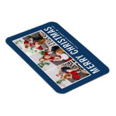 モダンタイポグラフィブルーフォトコラージクリスマス マグネット (右側)