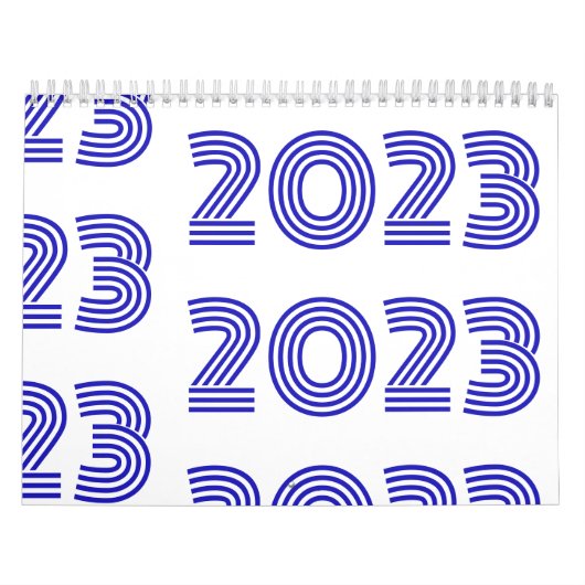 モダンタイポグラフィブルーホワイト カレンダー (カバー)