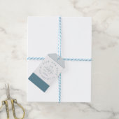 モダンタイポグラフィブルー日付の保存 ギフトタグ (より糸付き)