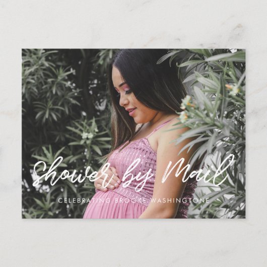 モダンタイポグラフィベビーシャワーby mail photo ポストカード (正面)