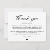 モダンタイポグラフィベビー仮想シャワー感謝していユー サンキューカード (正面)