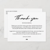 モダンタイポグラフィベビー仮想シャワー感謝していユー サンキューカード (正面/裏面)