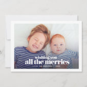 モダンタイポグラフィホリデーカード 招待状 (正面)