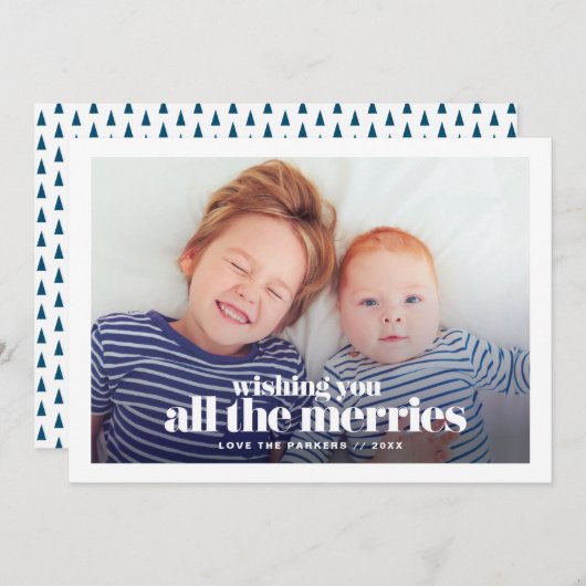 モダンタイポグラフィホリデーカード 招待状 (正面/裏面)