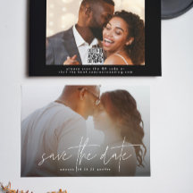 モダンタイポグラフィホワイトオーバーレイ写真QRコード