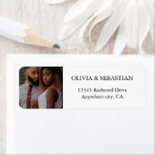 モダンタイポグラフィホワイトフォト差出人住所 ラベル (インサイチュ)