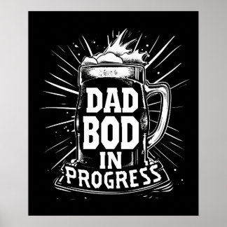 モダンタイポグラフィポスター – 「Ad Bod in Progress」 ポスター