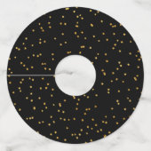 モダンタイポグラフィポップ・アートのフィズンクリンク新年のイブWi ワイングラスタグ (裏面)