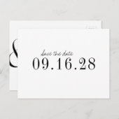 モダンタイポグラフィミニマルが日付を保存 案内ポストカード (正面/裏面)