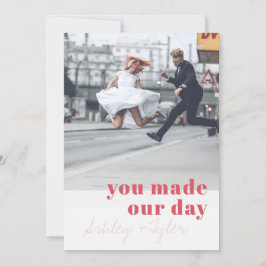 モダンタイポグラフィミニマルの写真ありがとう 招待状