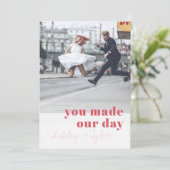 モダンタイポグラフィミニマルの写真ありがとう 招待状 (スタンド正面)