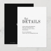 モダンタイポグラフィミニマルエレガント詳細カード エンクロージャーカード (正面/裏面)